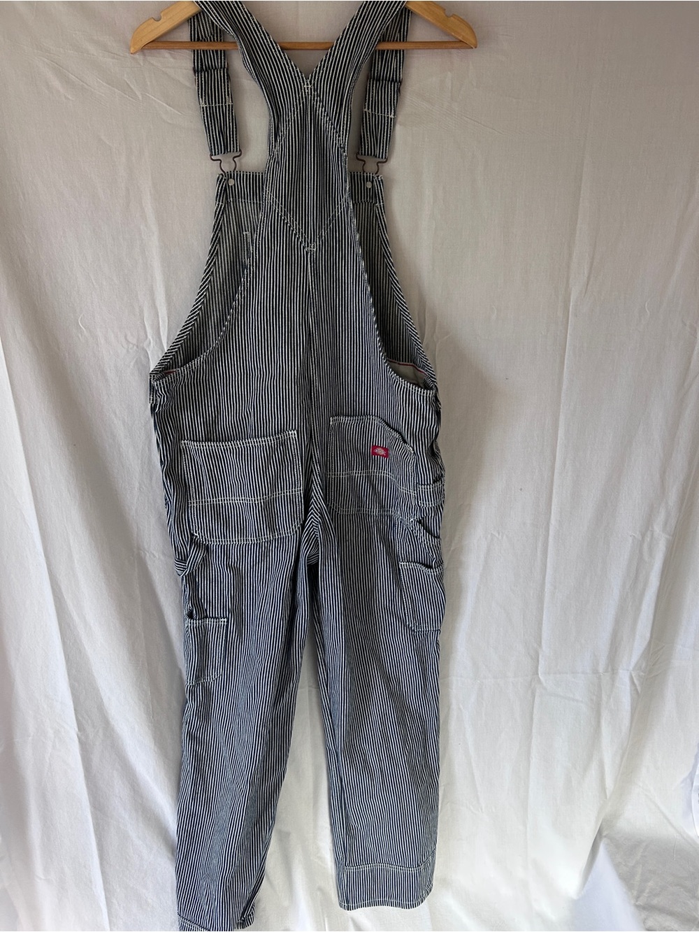 Dickies Striped Women's Cotton Overalls - Blue/White - Picture 5 of 6